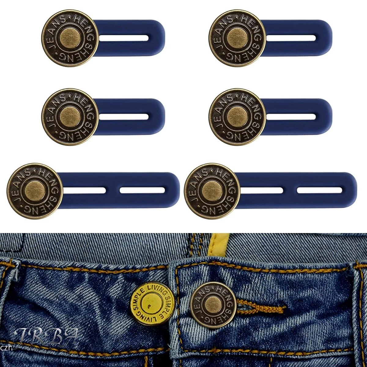 4/6pcs Jeans Button Extender Universal Pants Extender Button for Women Men Adjustable Elastic Waist Silicone Extender Buckle Set