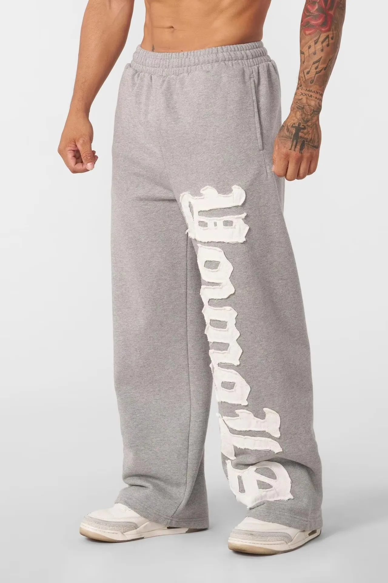 Man Young American trendy sweatpants collaboration anime joggers cotton terry print wide-leg casual pants hip-hop street pants image 3