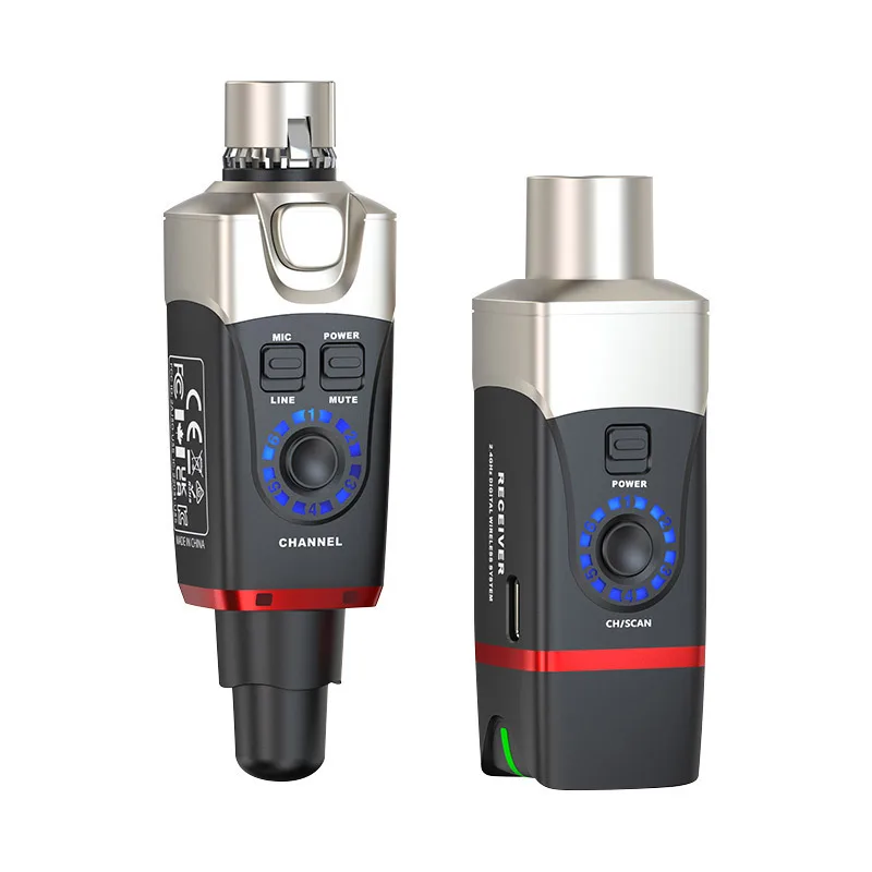 Wireless Microphone System Dynamic Mic Transmitter Receiver, Bluetooth for Live Performance, Speaker Compatible