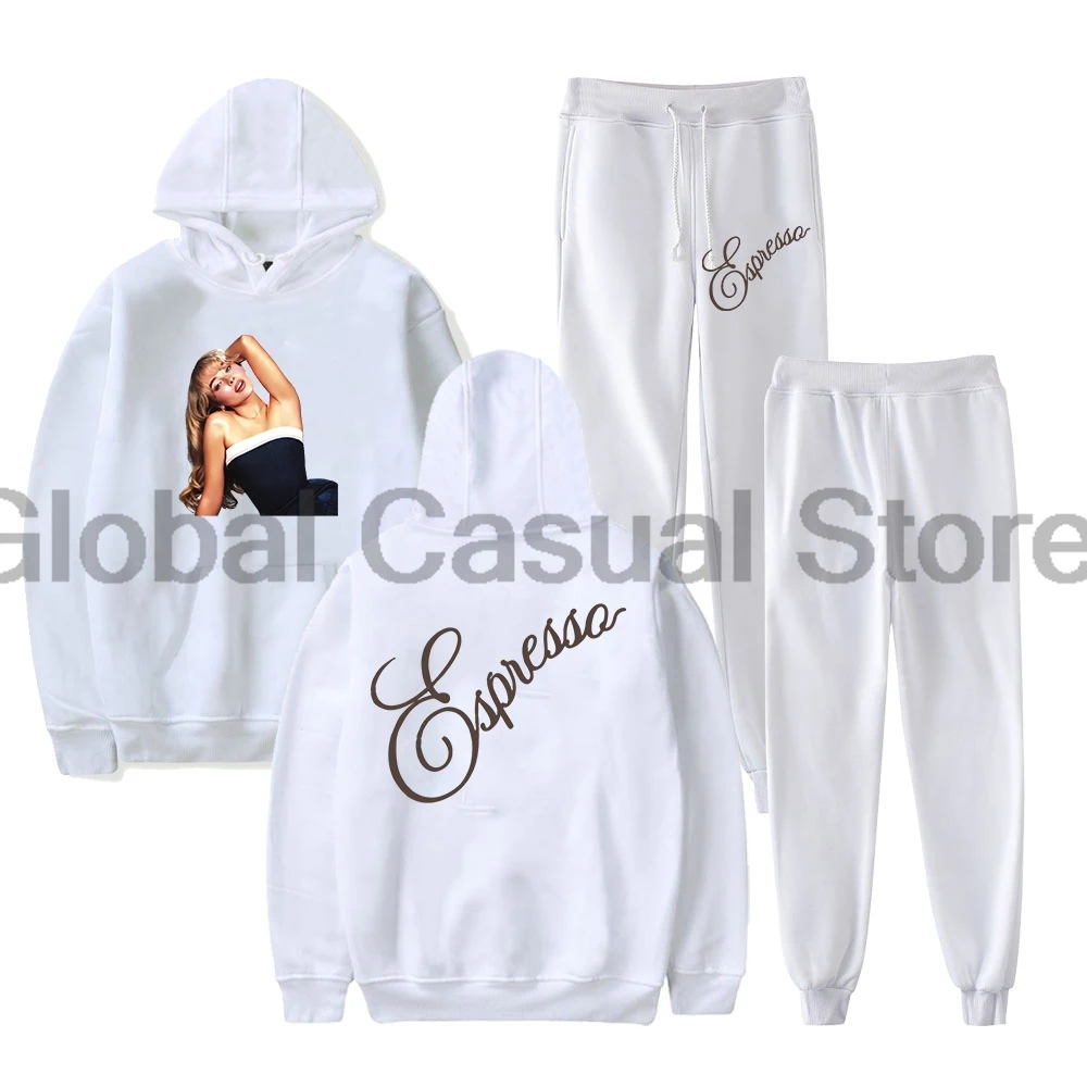 Sabrina Carpenter Espresso Photo Pullover Hoodie Jogger Pants Two Piece Set Sweatshirts+Sweatpants Men Women's Set