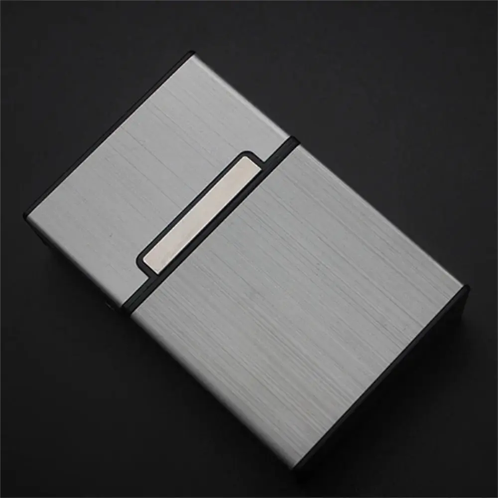 Aluminum Alloy Business Card Box Elegant Design Magnetic Button Name Card Holder Metal Box Hard Case ID Card Case Credit Card
