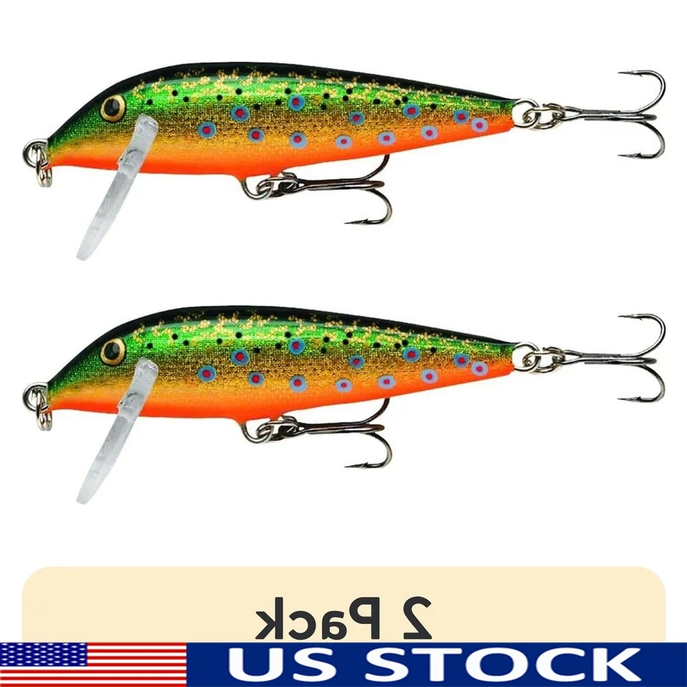 

2 Pack Countdown Minnow 07 Fishing Lure 275 Inch 14oz Trout Sinking Lure VMC Hooks Balsa Construction Trolling Casting Lure