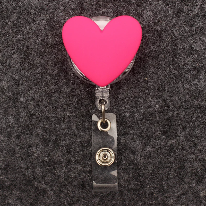 5 Kind Of Color Heart Style Badge Reel Nurse Workers Enfermera ID Holder Girl Boy Retractable Name Card Holder Accessory