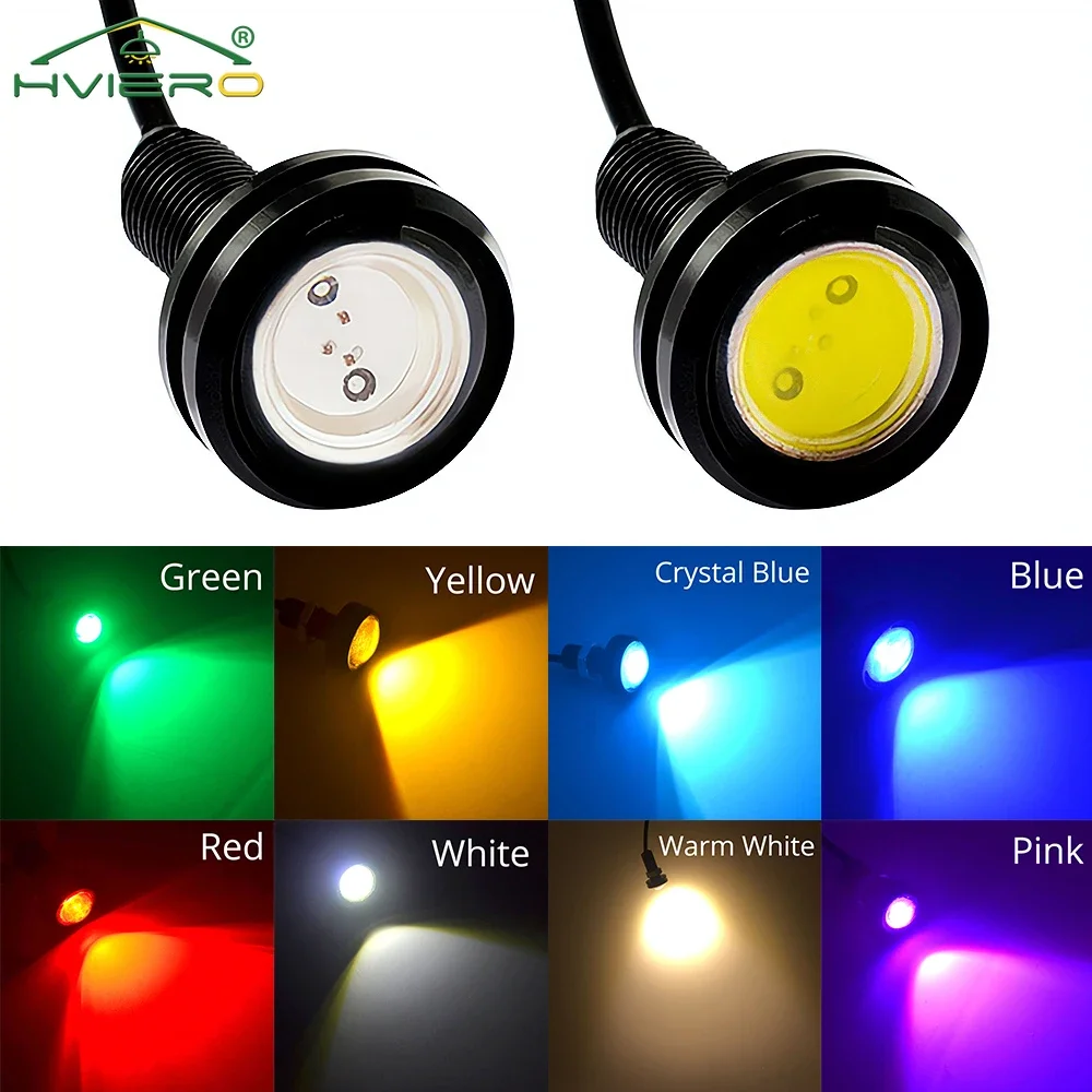 1X Biały Czerwony Niebieski 18mm 23mm 12V Eagle Eye Światło do jazdy dziennej Żarówki samochodowe Auto Motor Led Kierunkowskaz Wodoodporna lampa dzienna