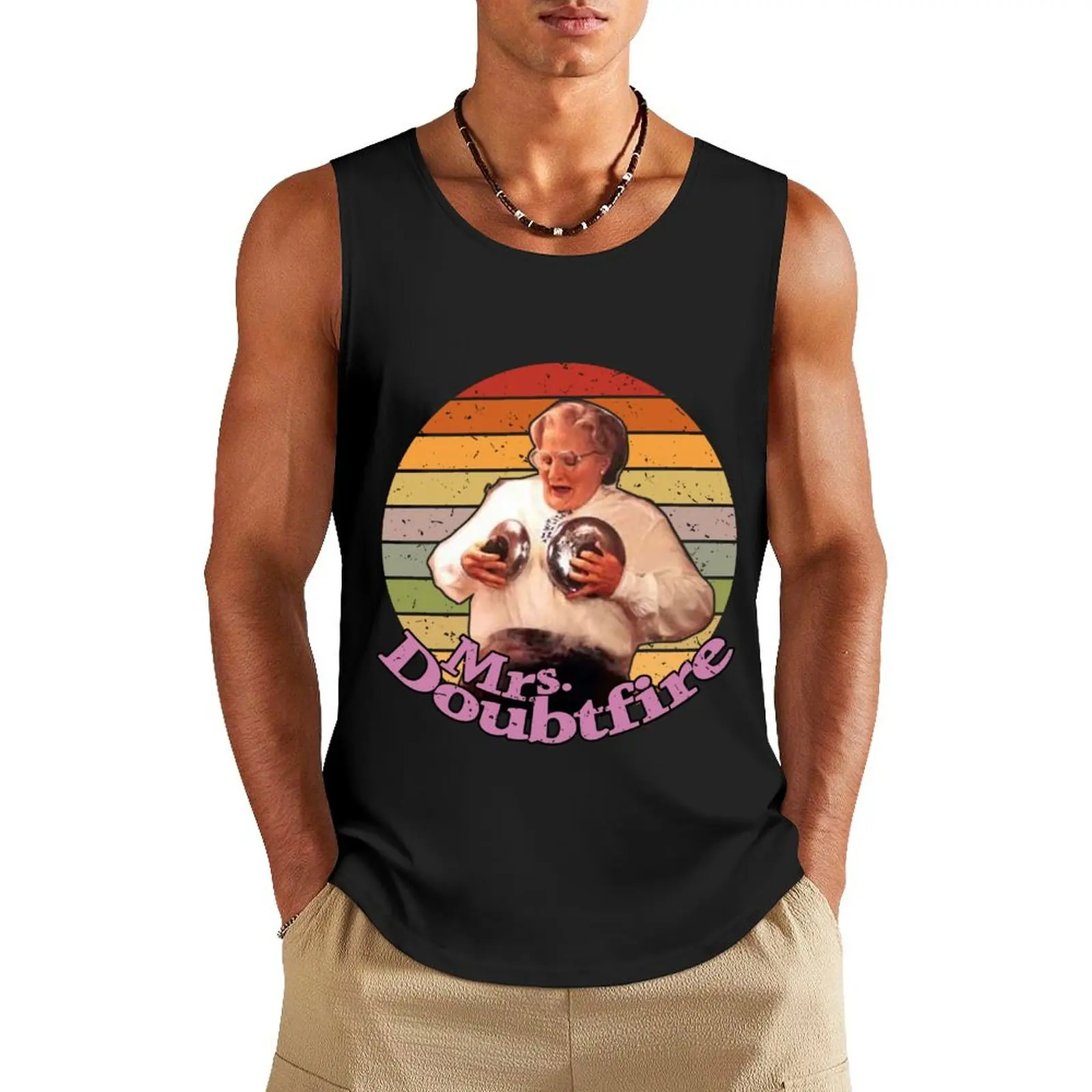 

Mrs Doubtfire Tank Top summer 2025 Gym wear vests for men