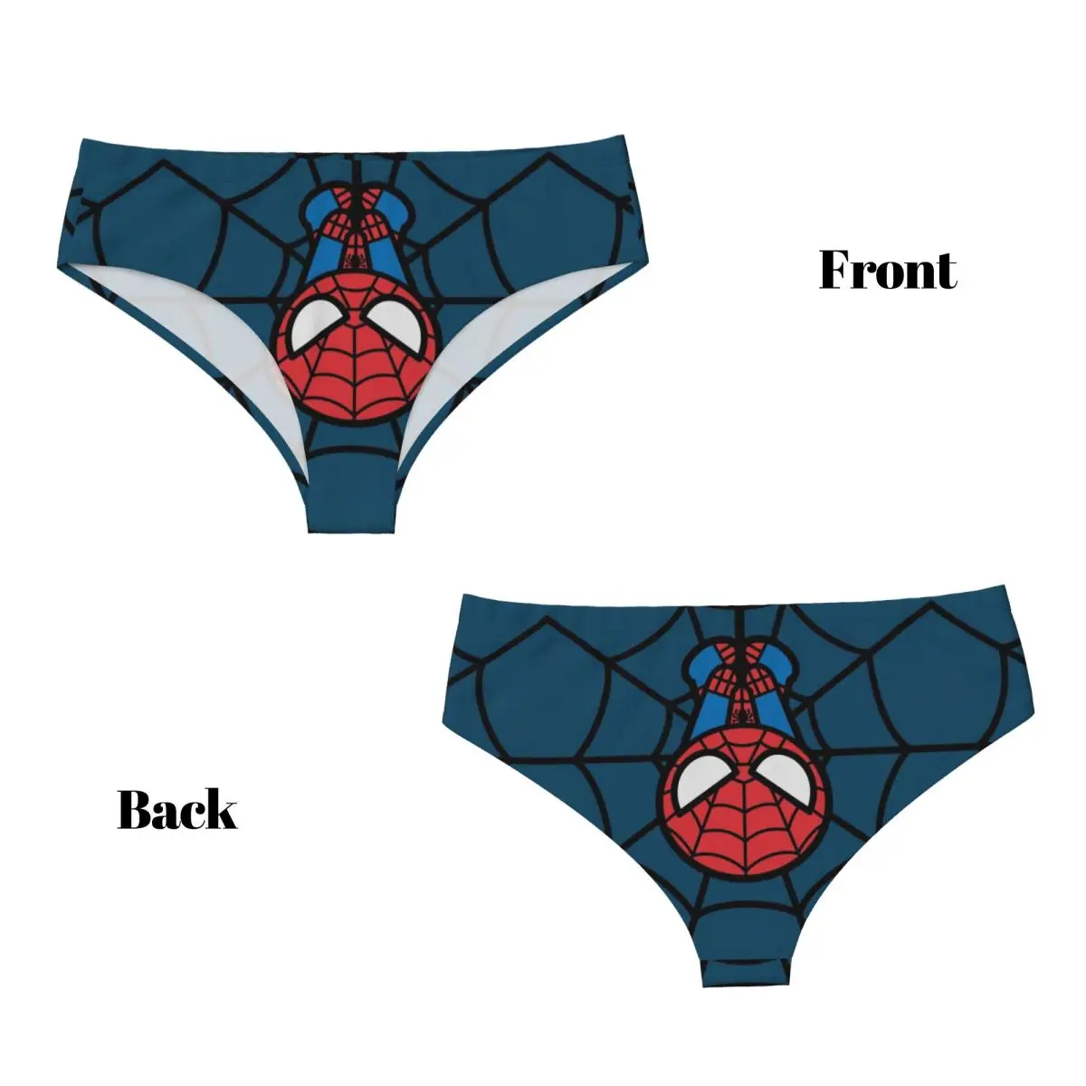 Custom Womens Kawaii Spider Man Hanging Upside Down Brief Panties Female Comfort Spiderman Underwear Underpants