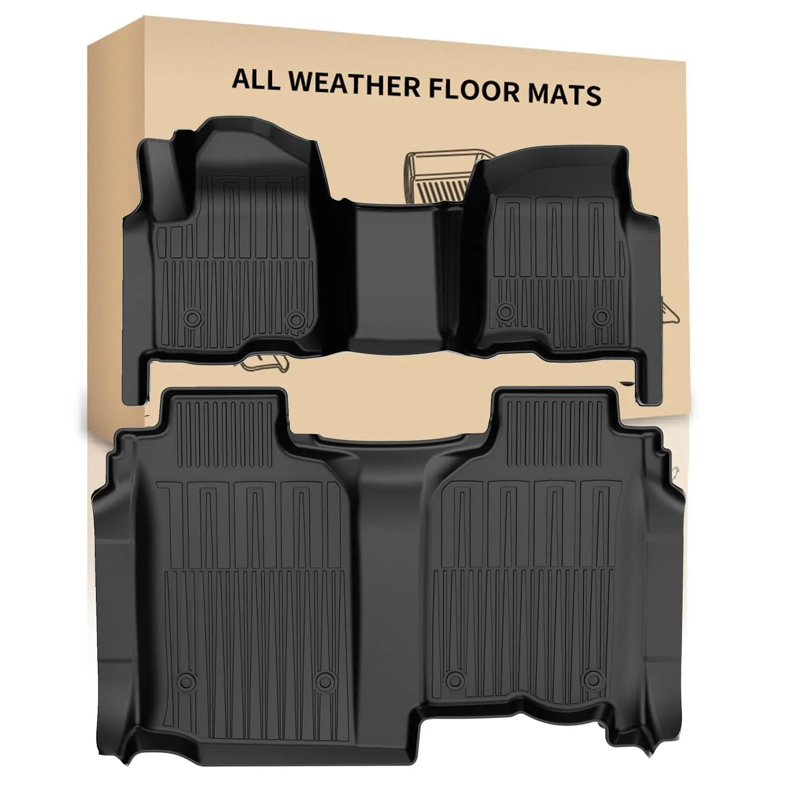 سجادات أرضية لسيارة تشيفي سيلفرادو/جي إم سي سييرا 1500/2500HD/3500HD بدون صندوق تخزين المقعد الخلفي، مقعد المقعد الأمامي #1