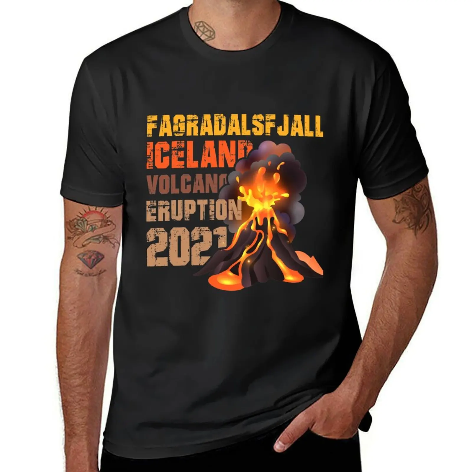 Fagradalsfjall Iceland Volcano Eruption 2021 T-Shirt Short sleeve tee cute clothes men clothes