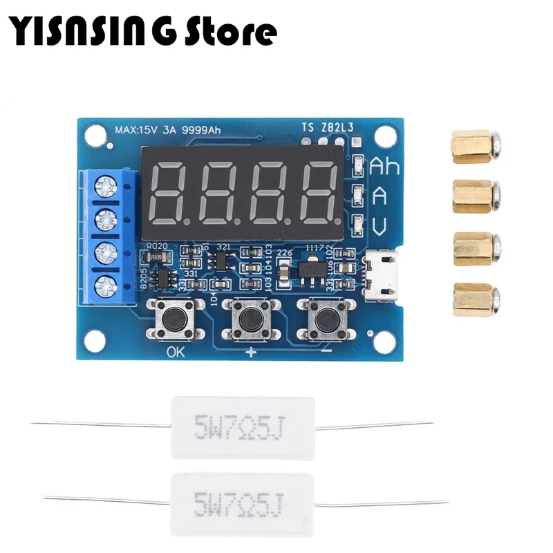 ZB2L3 Battery Tester LED Digital Display 18650 Lithium Battery Power Supply Test Resistance Lead-acid Capacity Discharge Meter