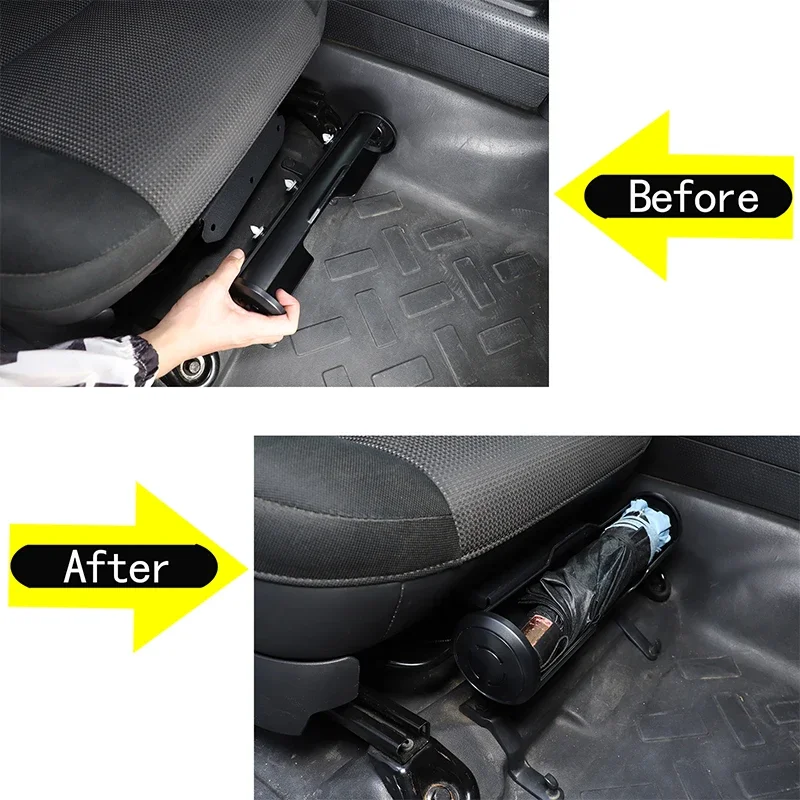 For 2007-2021 Toyota FJ Cruiser ABS/Carbon Steel BlackCar Passenger Seat Umbrella Barrel Container Holder Box Car Accessories 2