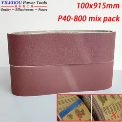 Lixar 100x915mm, 5 peças Tela de Lixar para Lixar, 4 em x 36 em Polimento Abrasivo para Madeira e Metal, 915x100mm Grit P40--800 Mix Pack, P40