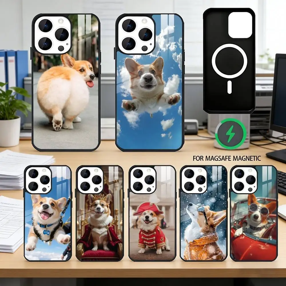 

corgi Lovely Phone Case For iPhone17,16,15,14,13,12,11 Plus,Pro Magnetic For Magsafe Wireless Charging