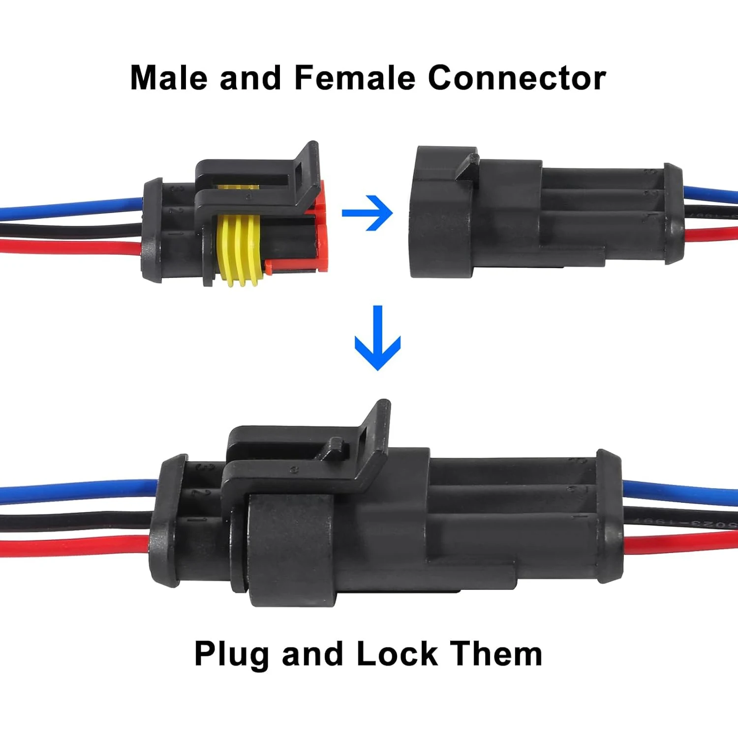 8Pair 3Pin Connector Waterproof Electrical 3 Pin Plug Auto Electrical Wire Connectors Quick Disconnect Automotive Wire Connector