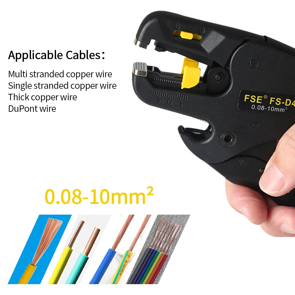 FS-D4 Automatic Wire Stripper and Cutter Pliers 2 in 1 Tools Multi-function 0.08-10mm Adjustable Precision Electrician Tool