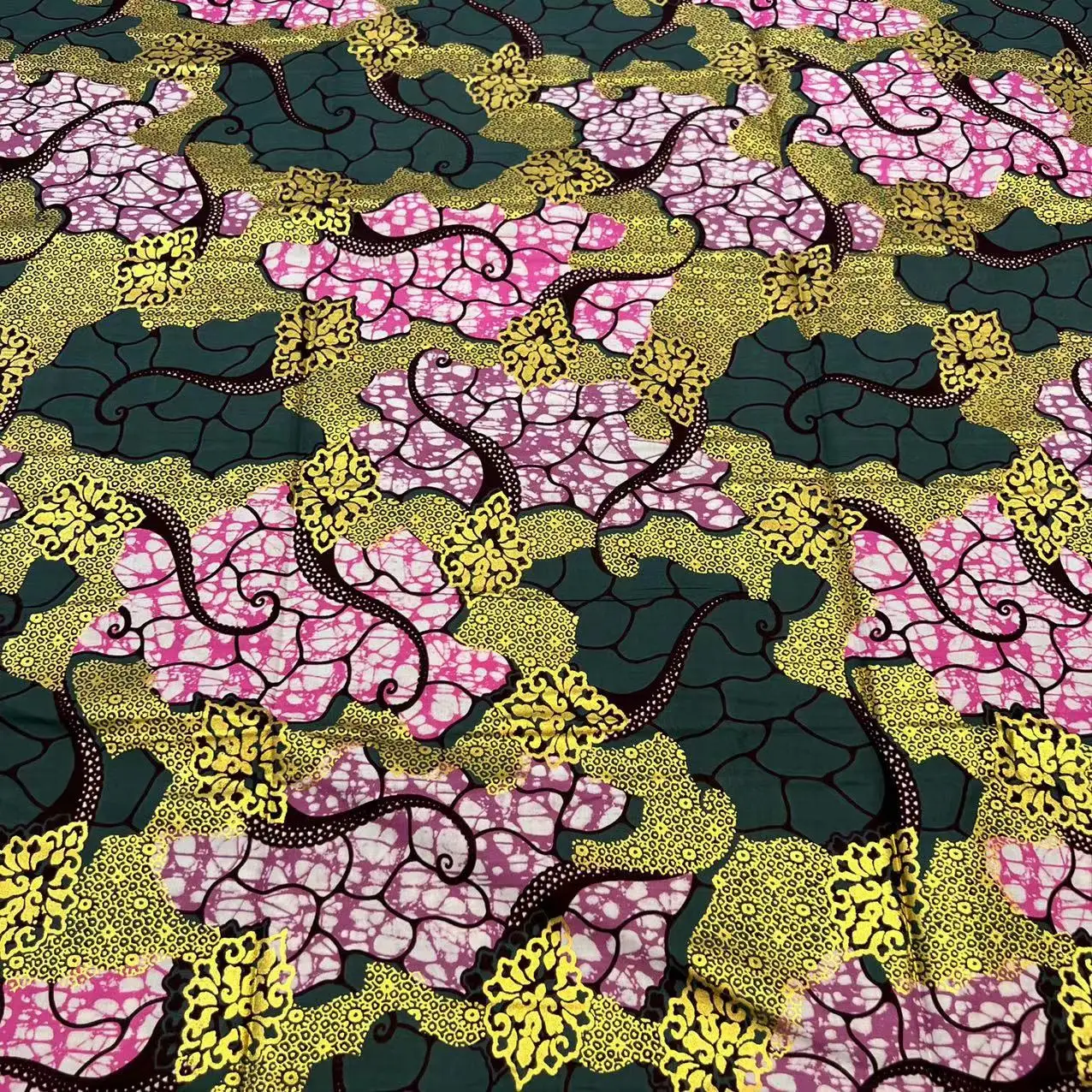 Golden Wax Fabric 100% Cotton African Wax Super Fabric Nigerian Ankara Block Prints Batik Fabric Hollandais Pagne For Sewing