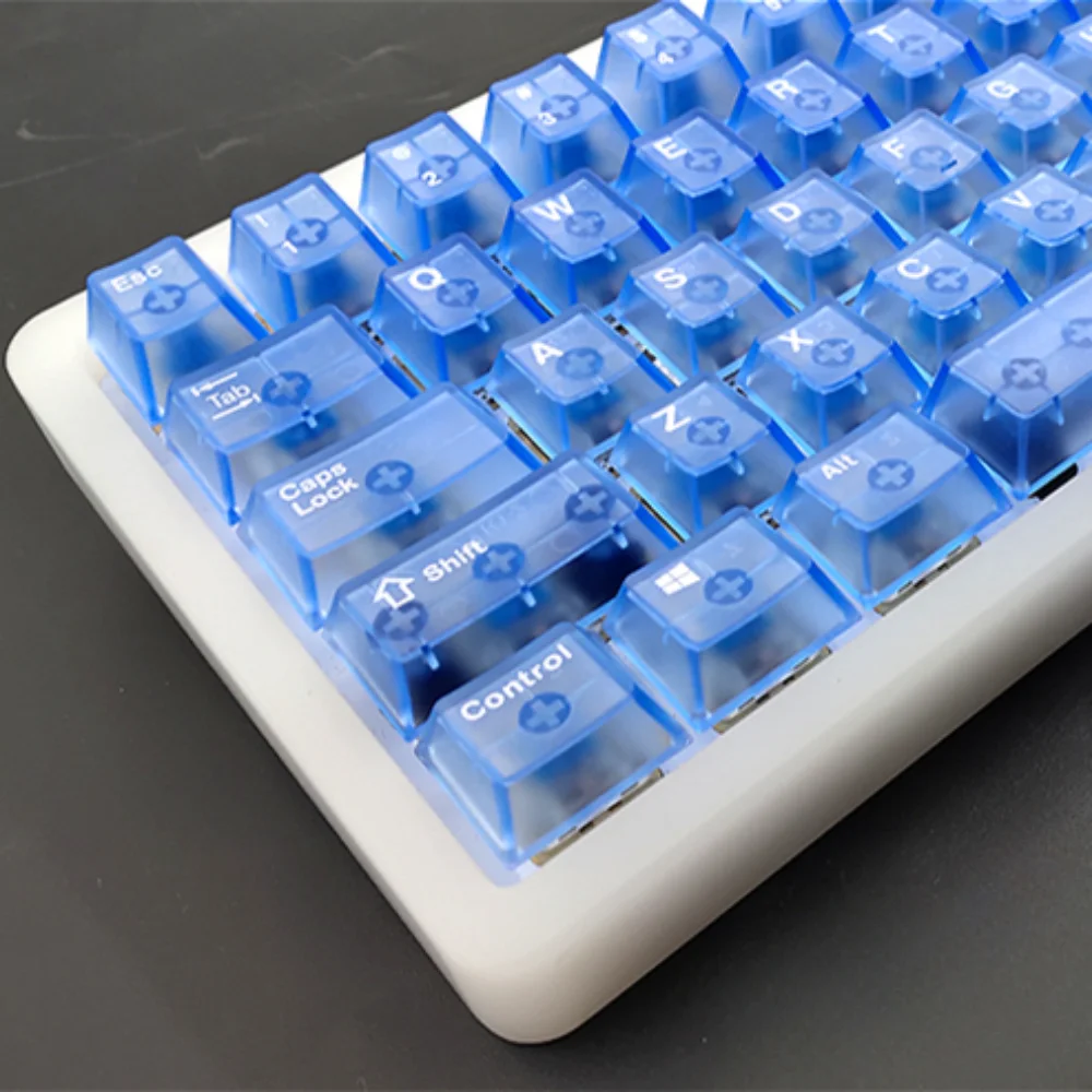 Silkscreen transparente cereja Keycaps, teclado mecânico, translúcido, Glacier Crystal, 139 chaves para 60, 80, 87, 98, 104, 108