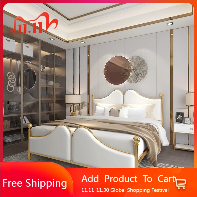 منصة النوم سرير غرفة نوم الملكة الفاخرة الجنس الحديثة كبسولة سرير معدني توفير المساحة Sun Cama Solteiro صالة جناح الأثاث #1
