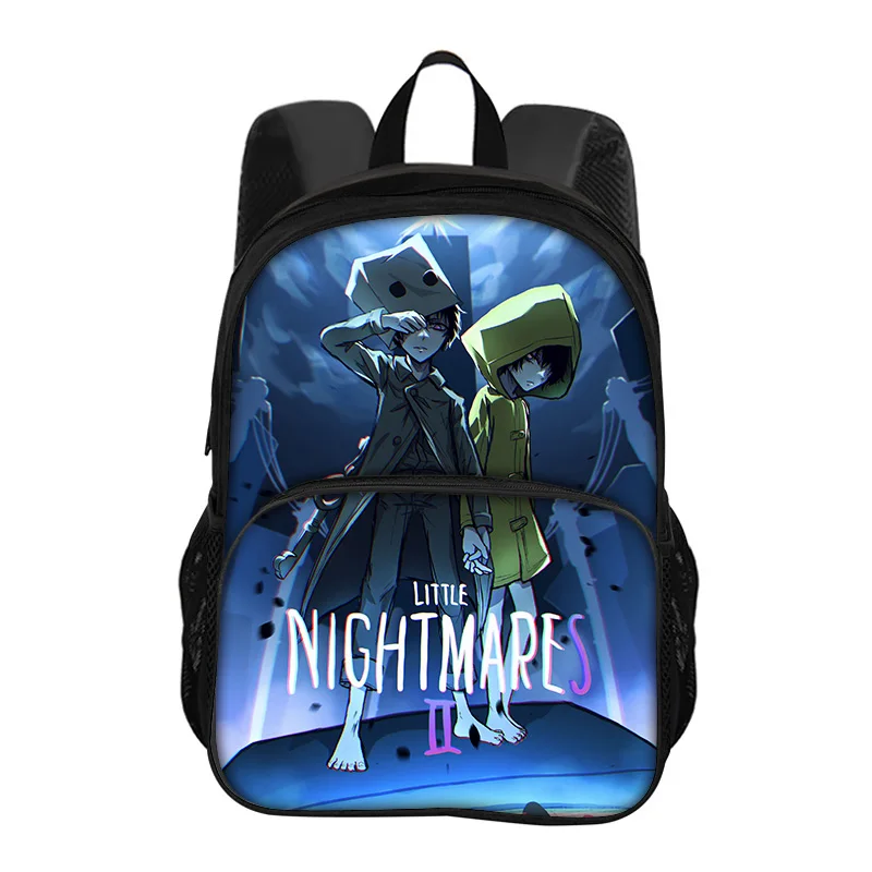 Little Nightmares Round Front Bag Backpack with Large Capacity Cartoon Print for Male and Female Students School New Style