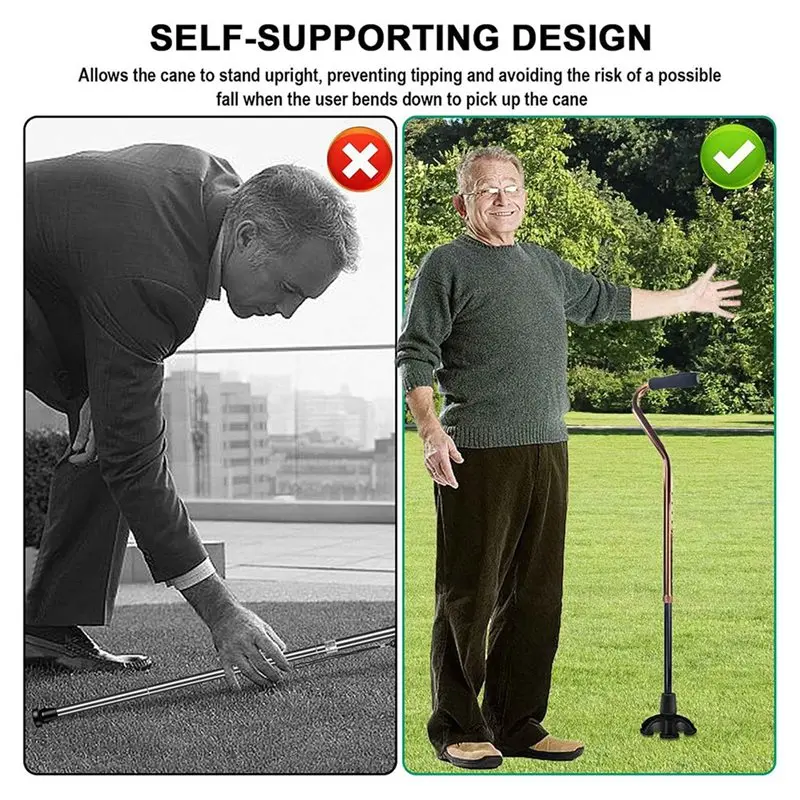 A89E-2X Cane Tips 6 Support Rubber Walking Cane Tips 3/4 Inch , Universal Self-Standing Rubber Cane Tip Cane Stand