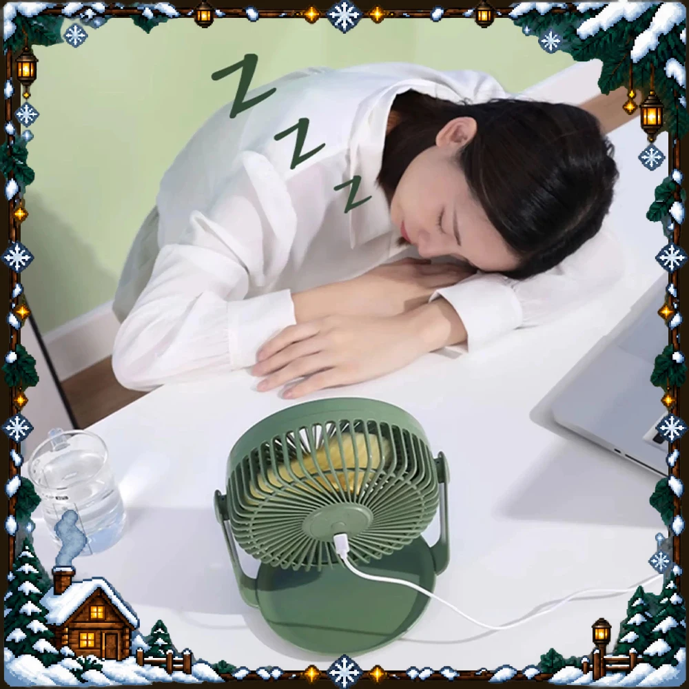 Yoobao F2 Desk Fan Usb Rechargeable 3 Speed 360 Degree Rotation Quiet Portable Table Fan For Home Office