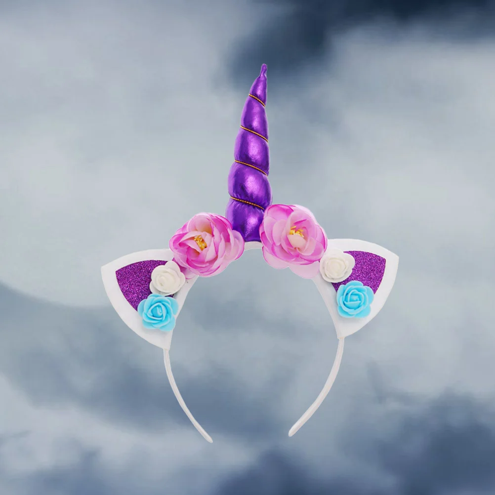 

Детская повязка на голову с единорогом, головной убор из гренаты, головной убор для украшения вечеринки (случайный цвет), головной убор с единорогом