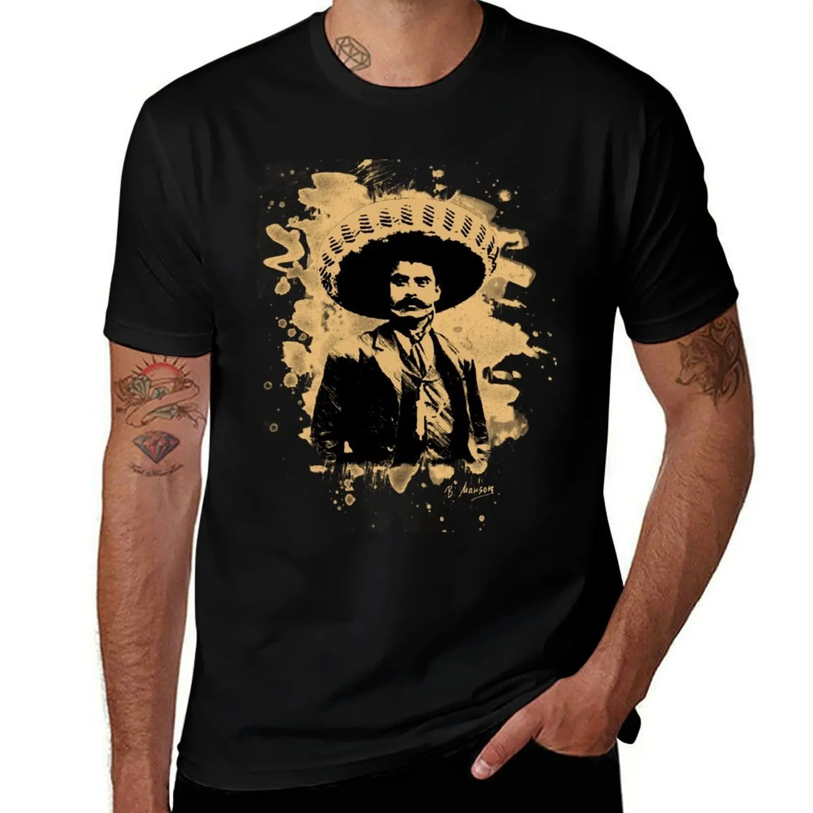 

Emiliano Zapata - bleached natural T-Shirt t shirts for man graphic funny man t shirts graphic graphic t shirts for man T-shirt