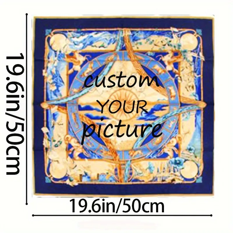 Custom Silk Scarf Personalized Scarf for Women Luxury Photo Name Pattern Birthday Gift Wedding Anniversary Gift Multiple Sizes