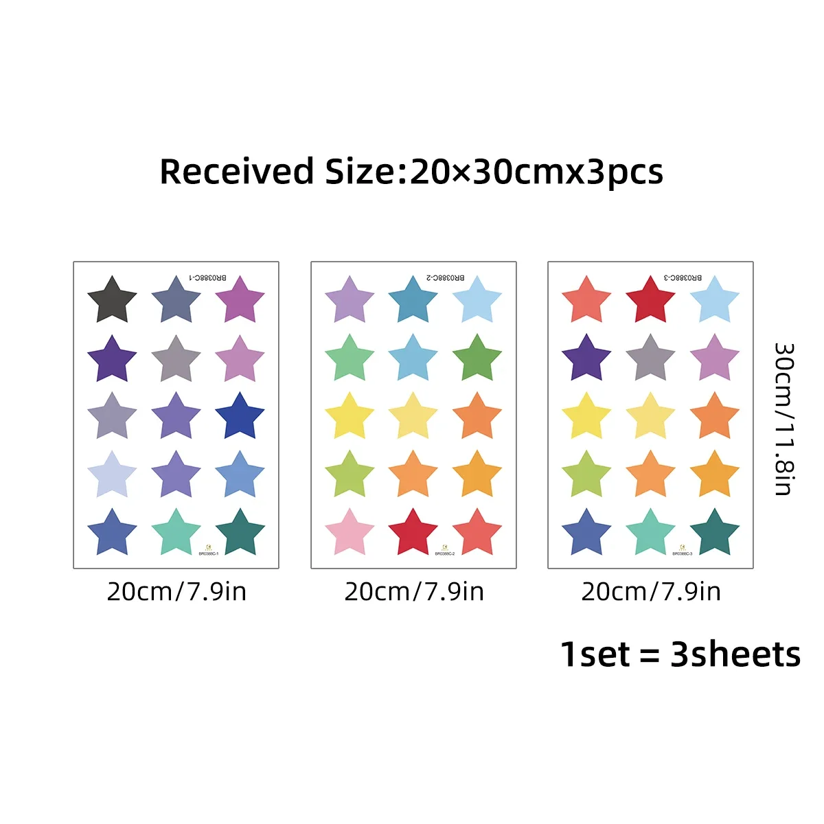 3Pcs Colorful Star Furniture Wall Stickers for Windows Door Kids Room Bedroom Decoration Children\'s Room Decor Living Room DIY