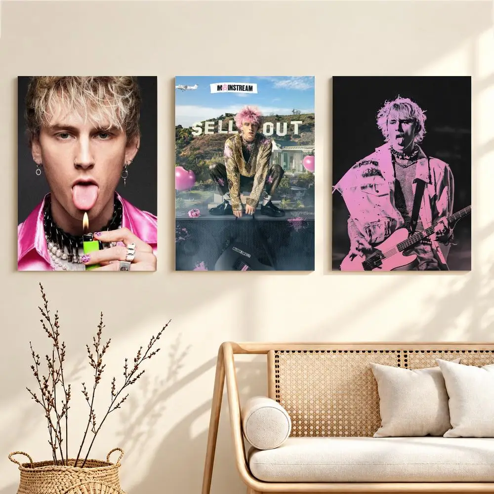 Pop Punk Artist M-Machine Gun Kelly Poster Artwork Self Adhesive Indoor Wall Hanging Room Decor Gift