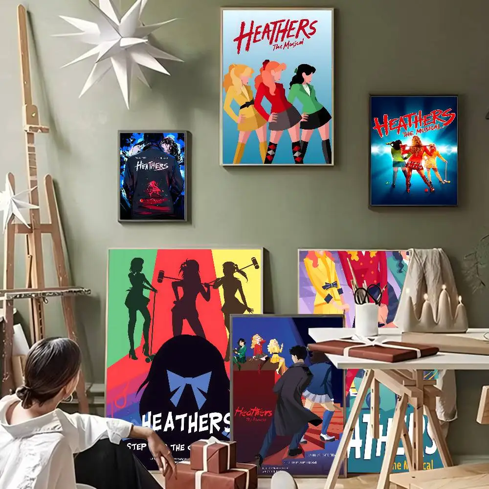 الكلاسيكية في سن المراهقة الموسيقية هيذرز الكلاسيكية خمر الملصقات الديكور اللوحة جدار الفن ورق الكرافت الأبيض Kawaii غرفة ديكور #1