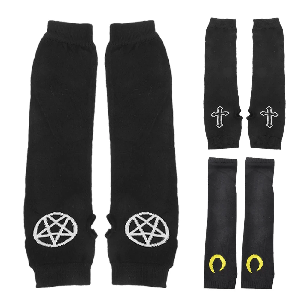 

3Pair Breathable Ninja Gloves Half Finger Flexibility Cosplay Arm Warmers Snug Fit for Themed Parties Performances