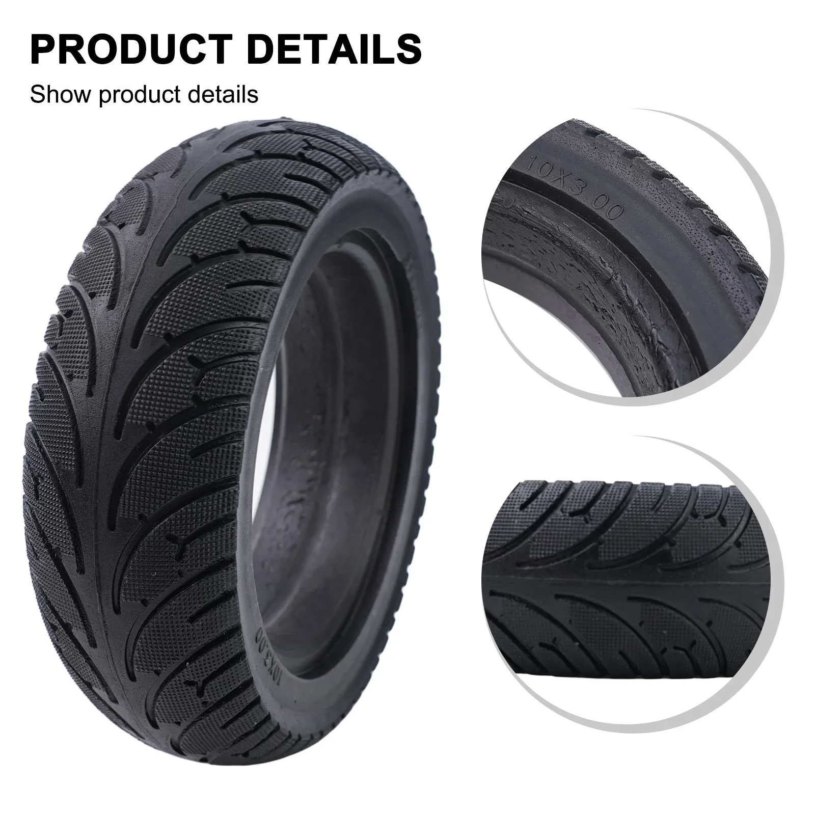 Tire Solid Tyre 1000g 1pc Black 10x2.70-6.5 70/65-6.5/10x2.70-6.5/255x70 Explosion-proof Black For Electric Scooter