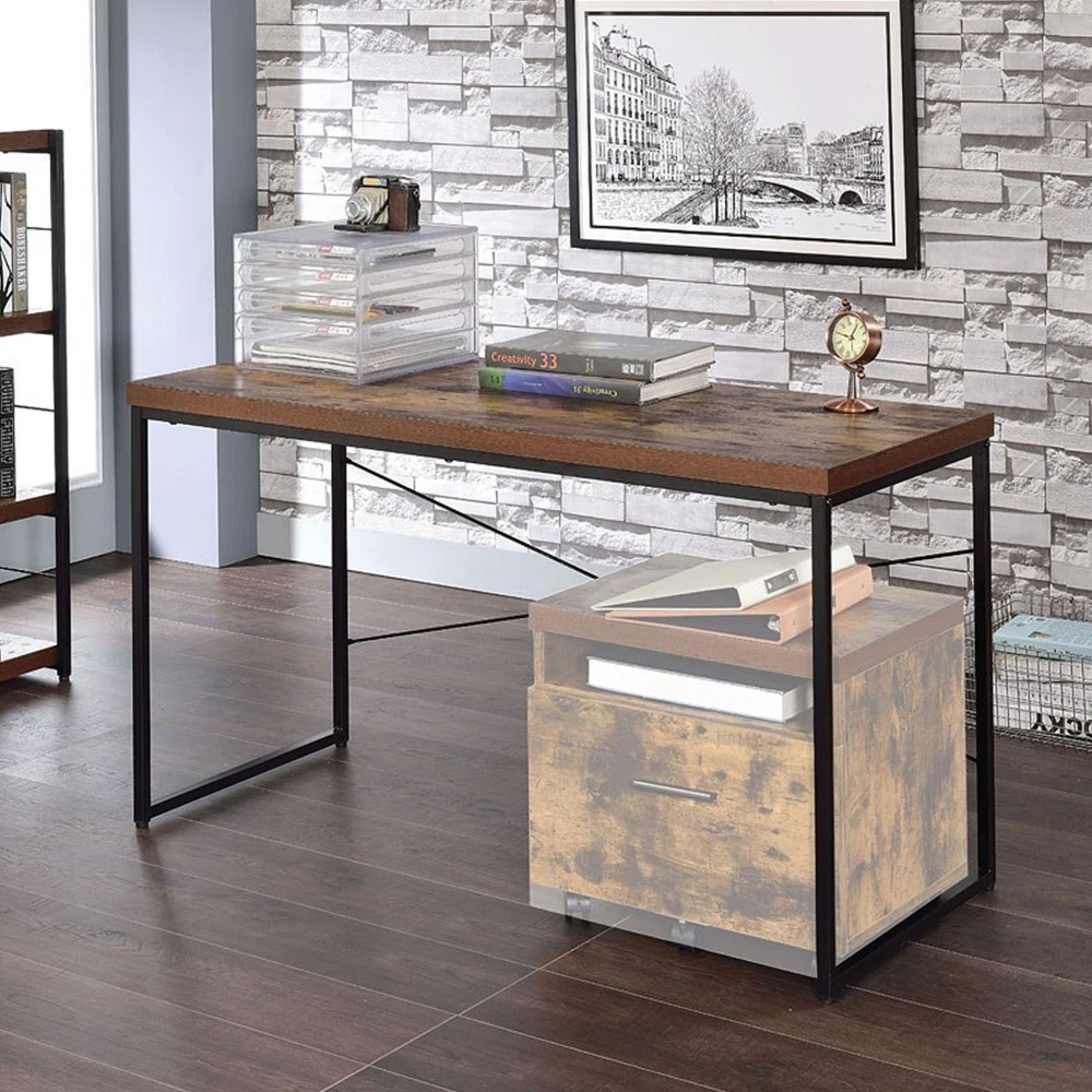 

47inch Bob Desk in Weathered Oak Computer Desk Home Office Desk Modern Simple Style Corner Desk for Small Space Wooden