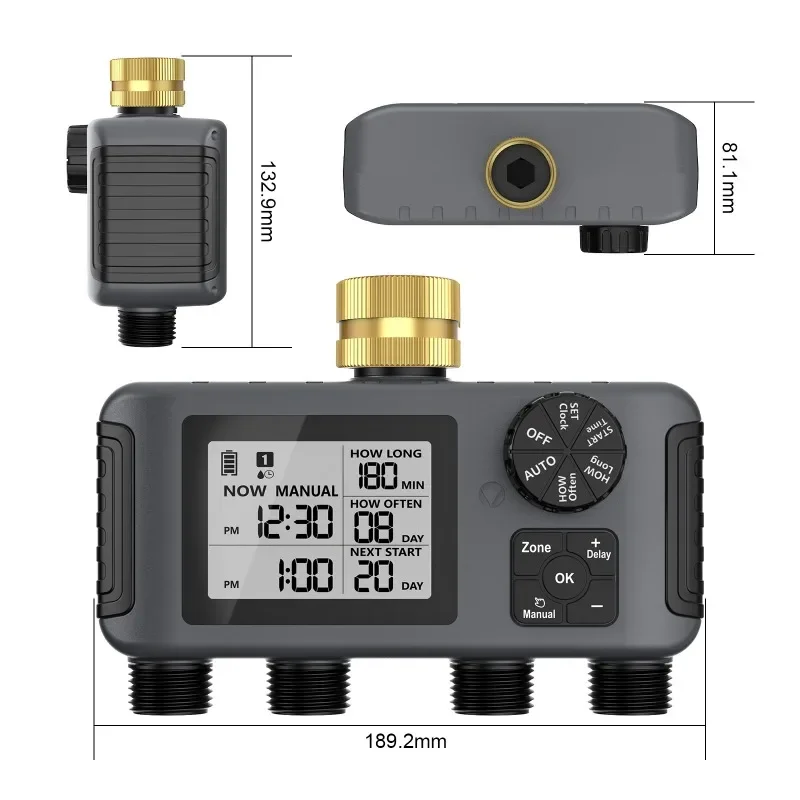 Sub-control irrigation timer, intelligent automatic flower watering device, gardening timing watering device