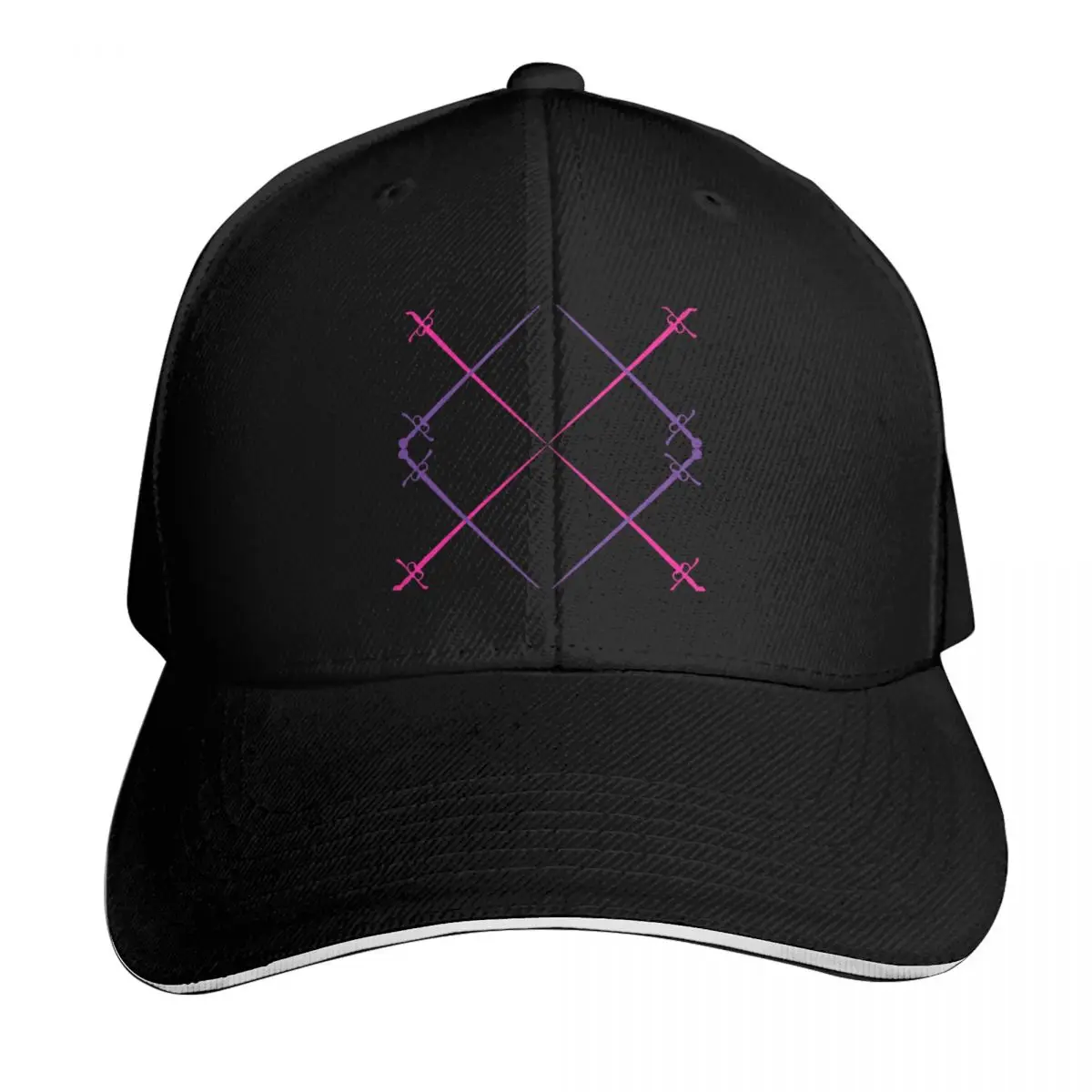 Single sword (pink/purple) Baseball Cap Breathable Mesh Back Adjustable Buckle Closure Moisture Wicking Quick Dry