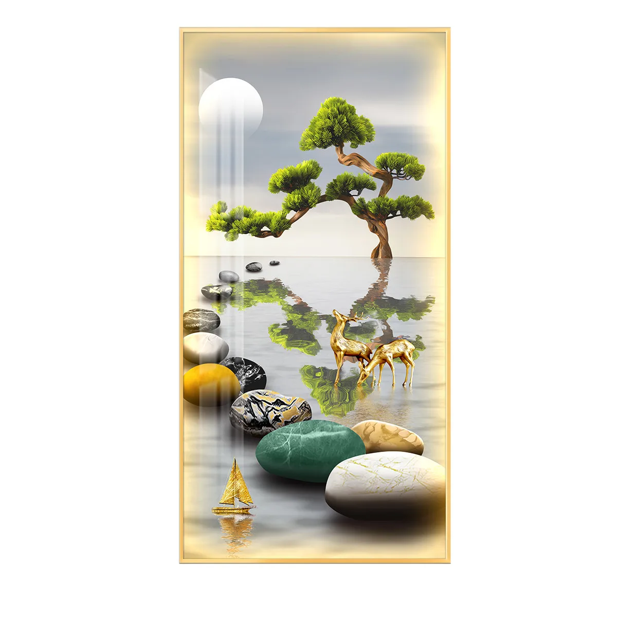 LED With Lights Entrance Hall Decoration Corridor With Framed Paintings Mural Paintings Simple Modern High-end Home Mural Lights