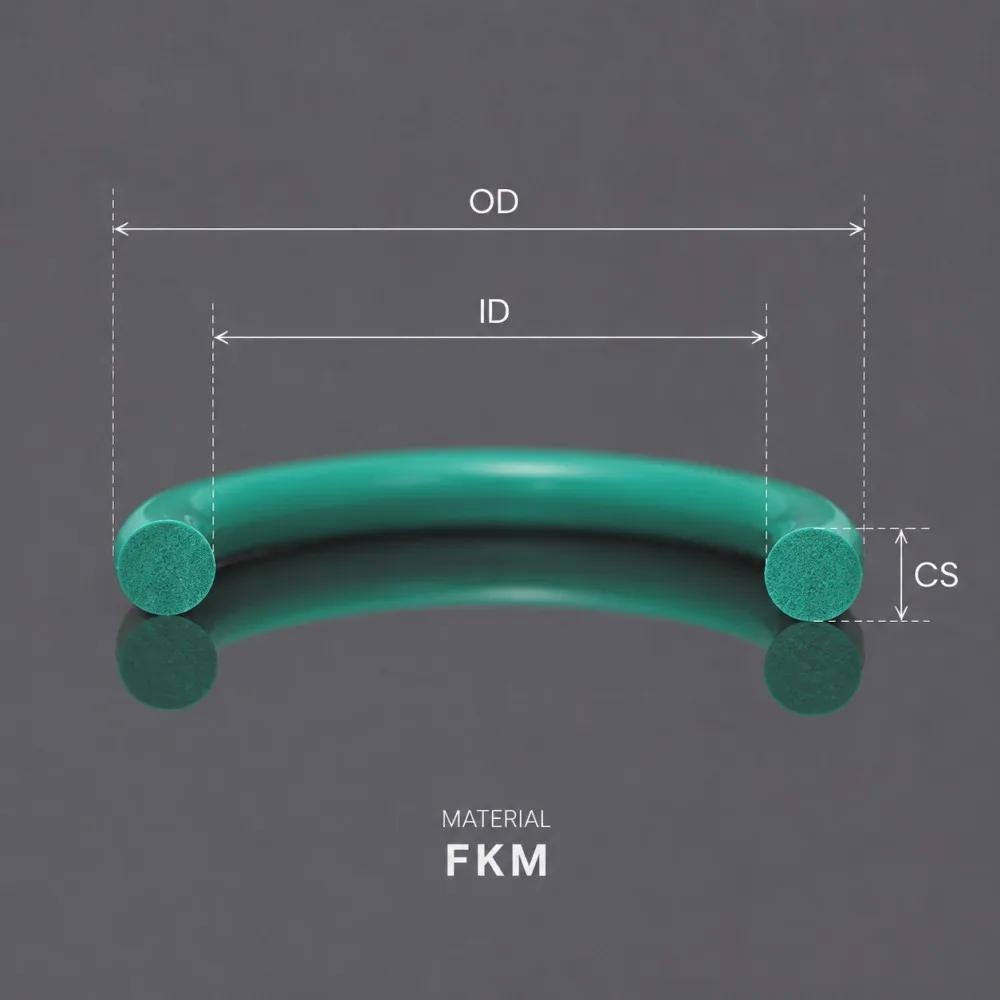 250Pcs FKM Green O-Ring Sealing Gasket Set High Heat Acid Resist Fluorine Rubber Seal CS1/1.5 OD4-10mm Machinery Repair O Rings