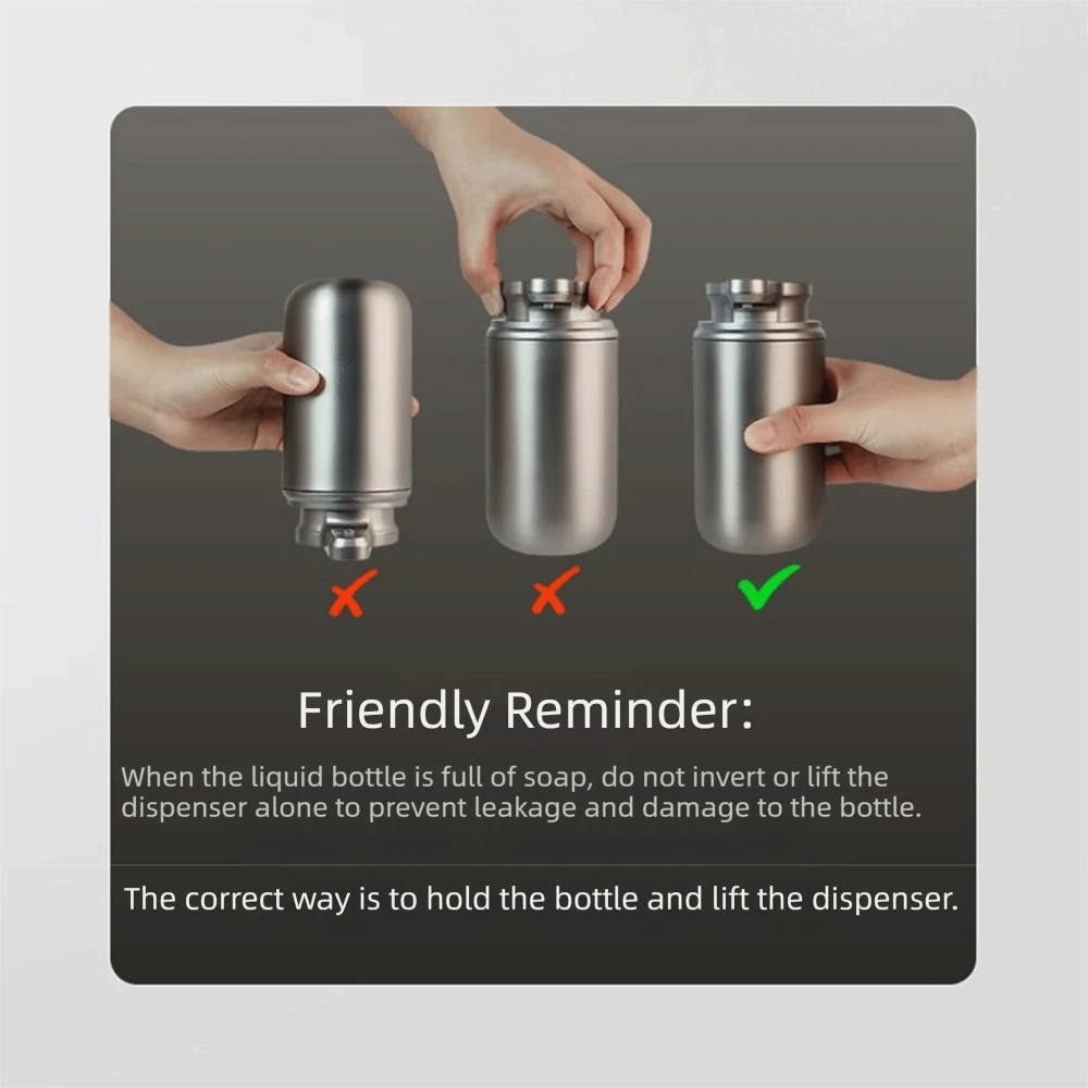 

Stainless Steel Automatic Induction Soap Dispenser Induction Sensor Touchless Foaming Hand Soap Jar Waterproof 2 Modes