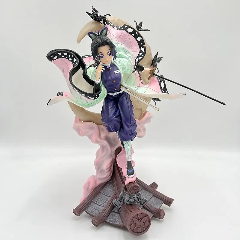Figurine de dessin animé Demon Slayer: Kocho Shinobu, 28cm, modèle de Collection de statues, décoration de bureau, jouets d'ornement, cadeaux