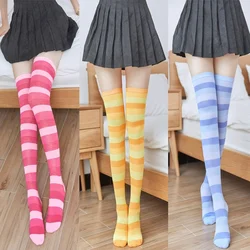 Thickened Over-the-knee Long Striped Over-the-knee Socks for Women Cute Kawaii Pink Pantyhose Women's Socks Stockings Thigh High