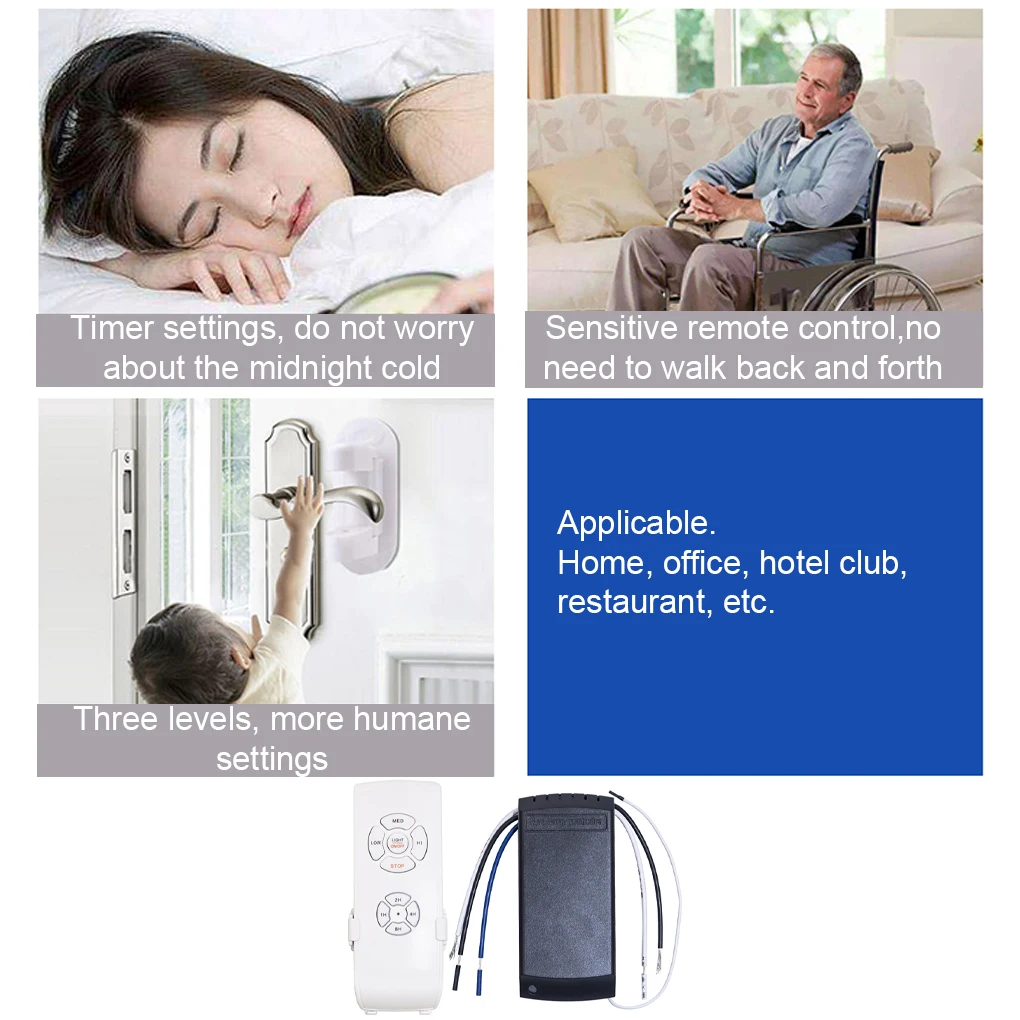 110 220V Universele Plafondventilator Lamp Afstandsbediening Plastic Draadloze Ventilatoren Licht Schakelaar Draagbare Ontvanger Signaal Ontvangers 220V