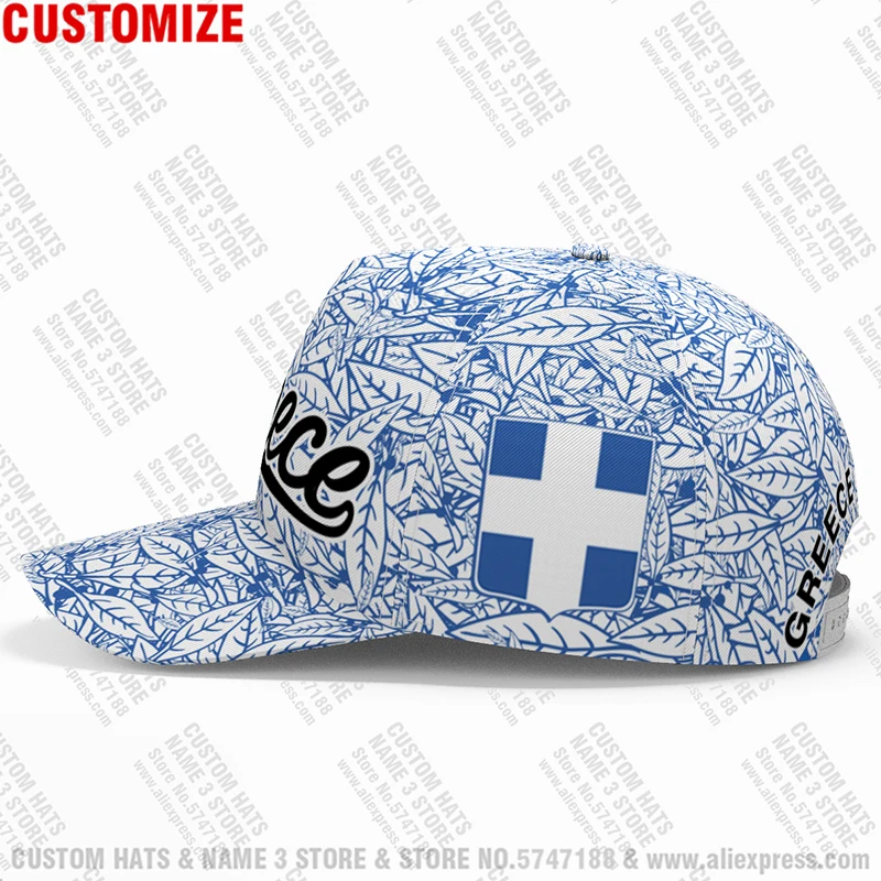 Greece men youth diy custom name number grc casual hat nation flag gr country greek republic logos print photo word baseball cap