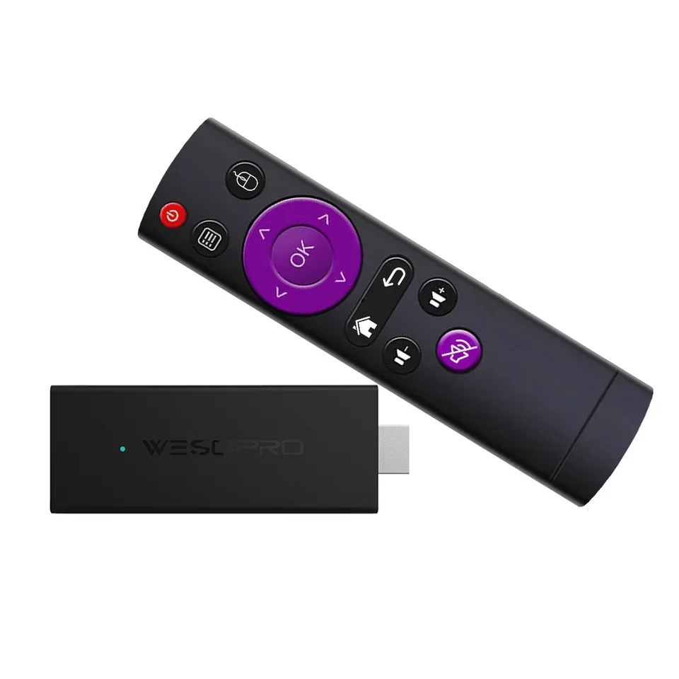 WESOPRO G2 Lite Plus Android TV Stick Smart for IPTV Media Player with 1GB/2GB RAM 8GB ROM 2.4GHz/5.0GHz Wi-Fi 4K Fire Mi Stick