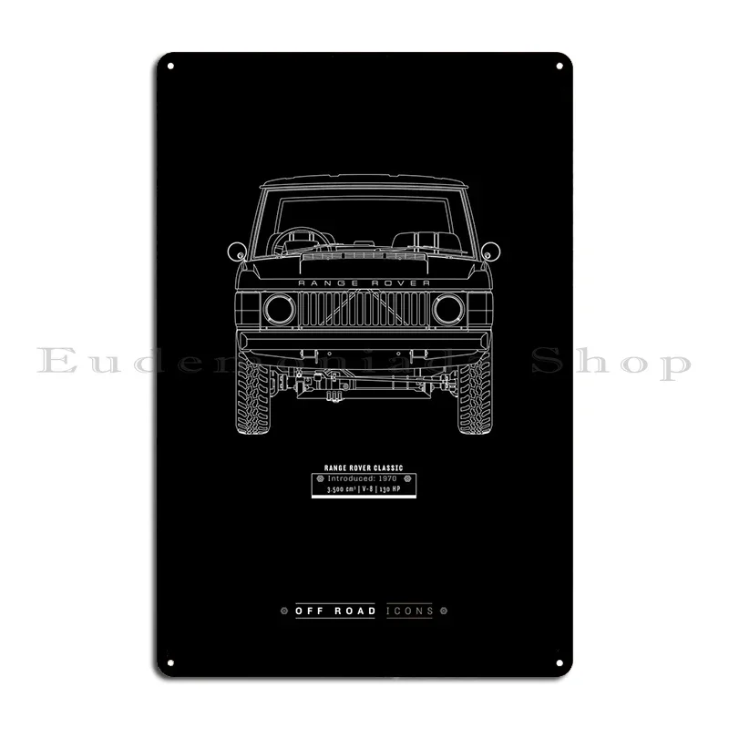 Range Rover Classic Bw Metal Plaque Poster Retro Garage Decoration Wall Decor Designer Sign Tin Sign Poster