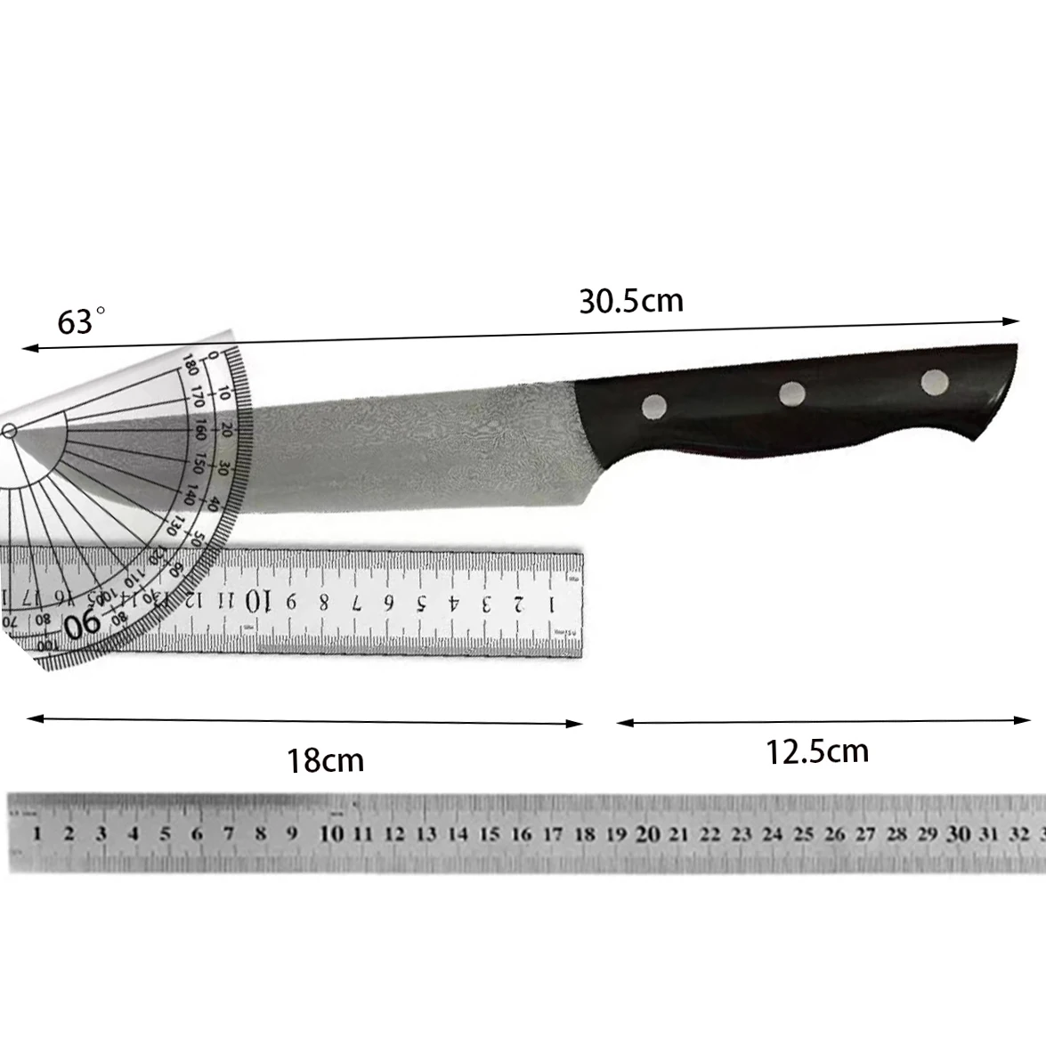 7 Inch Cleaver Knife Handmade Damascus T10 Steel Core Blade Ebony Handle Utility Slicing Sashimi Boning Barbecue Kitchen Knife