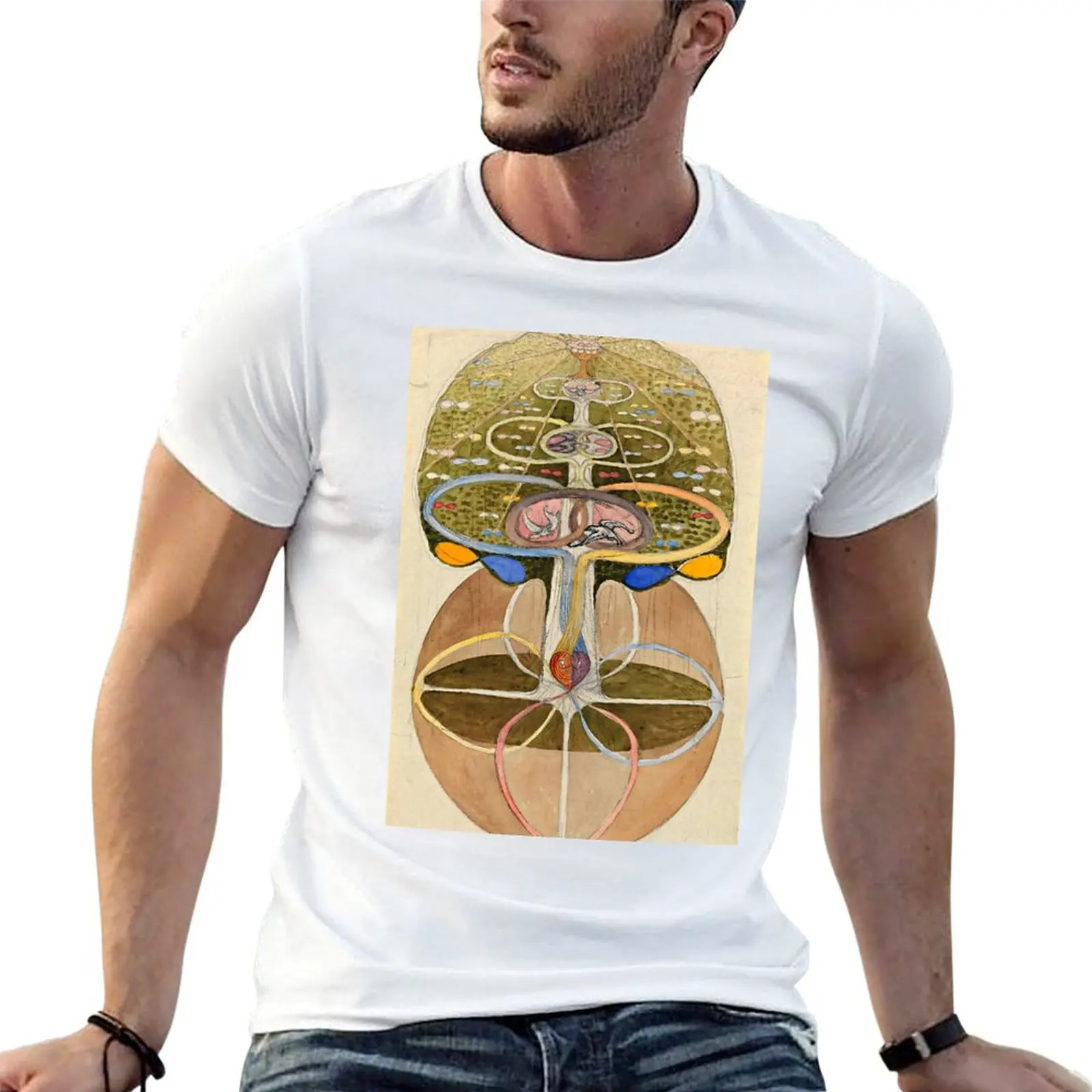 Hilma af Klint Tree of Knowledge No. 1 (1913) T-Shirt Work Outdoor T-Shirt for Men