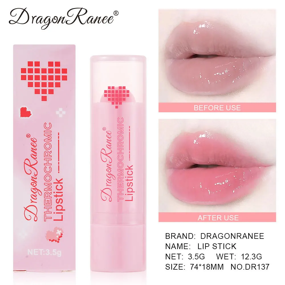 Shiny Warm Change Lipstick Long Lasting Moisturizing Diamond Color Change Lipstick Moisturizing Pink Lip Stain Makeup Lip Balm