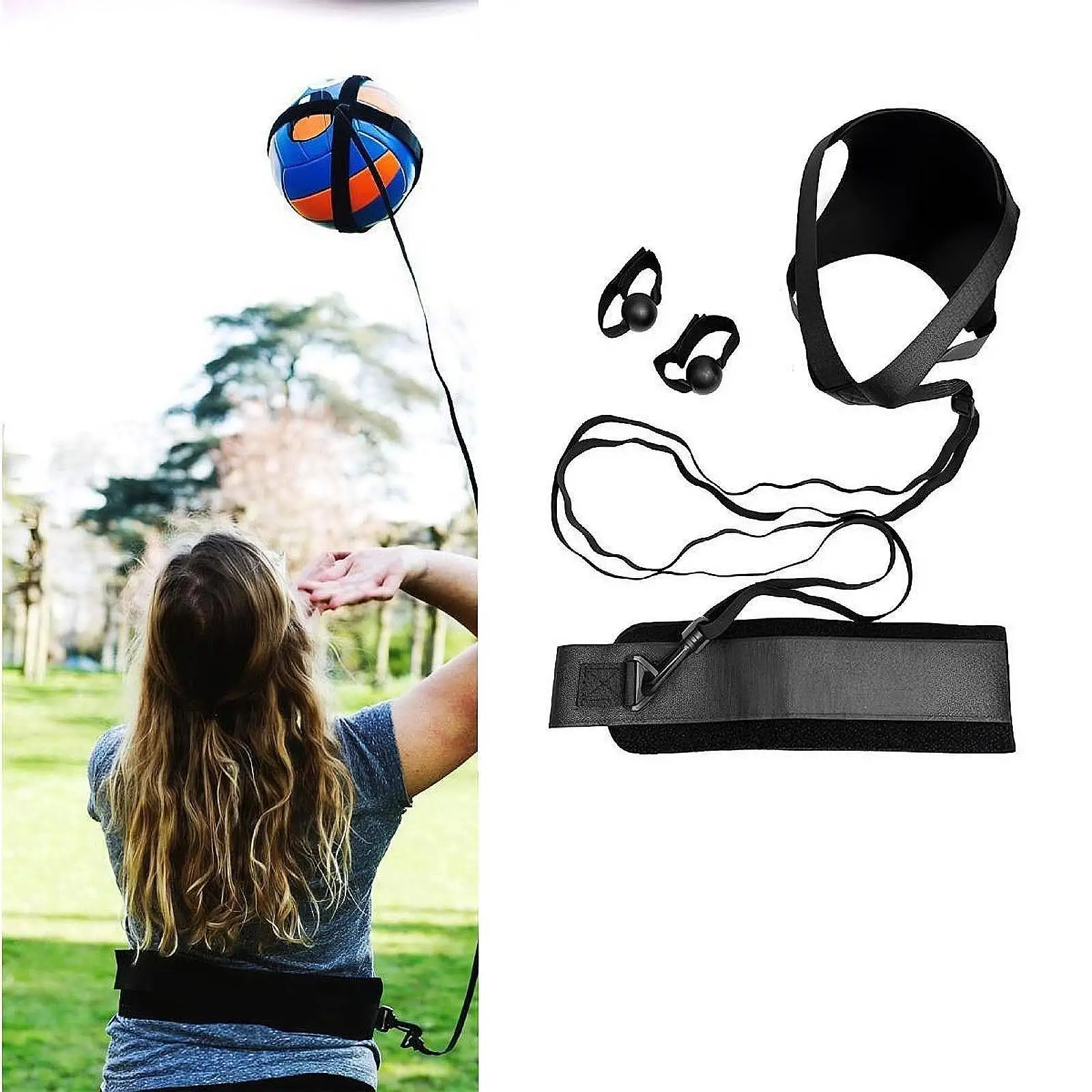 Cintura da allenamento per pallavolo Cintura da allenamento per rimbalzo da pallavolo per servire regali Principianti Calcio Attività all'aperto
