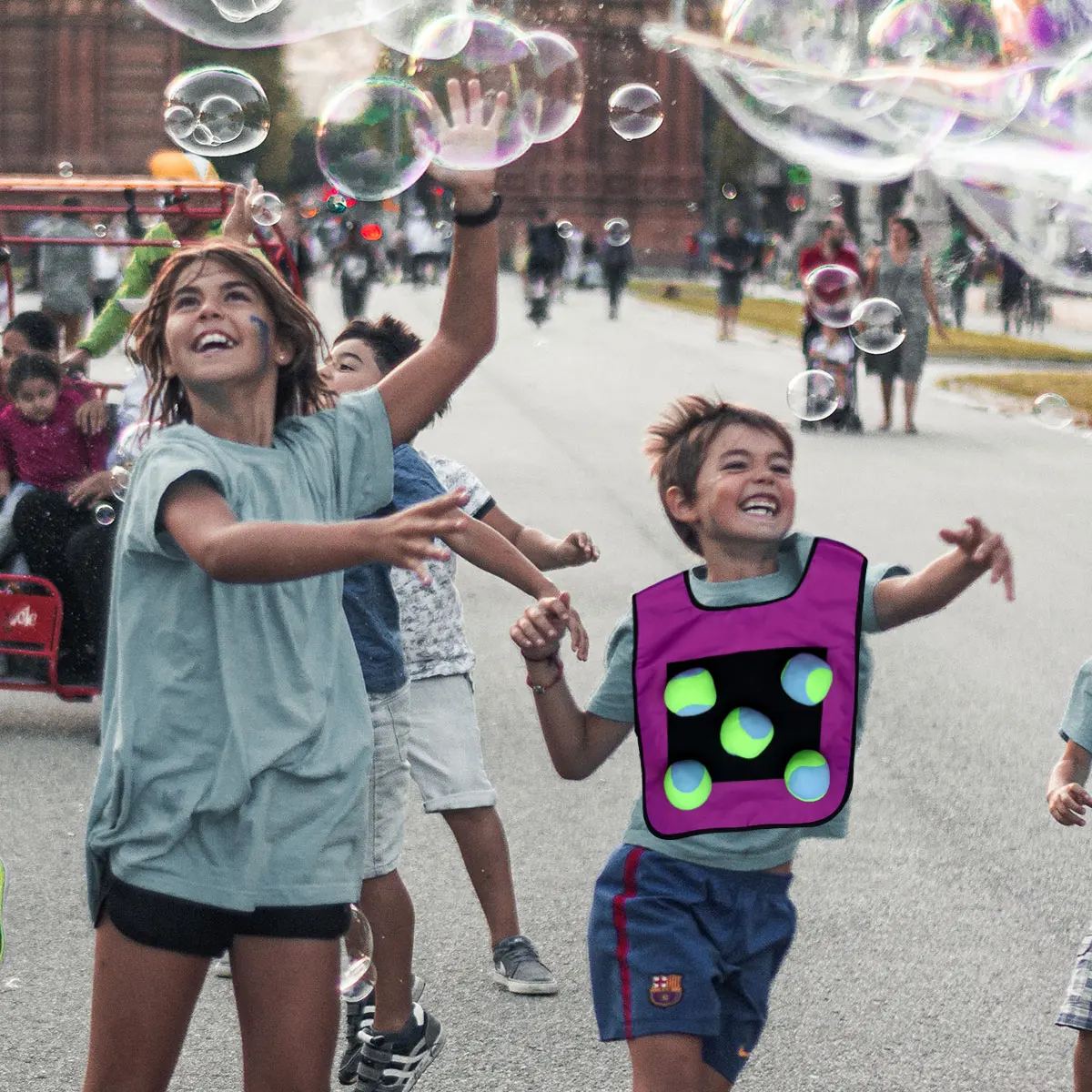 

10 pcs Sticky Ball Vest 10 Soft Balls Premium Polyester Kids Outdoor Develop Motor Skills Social Function