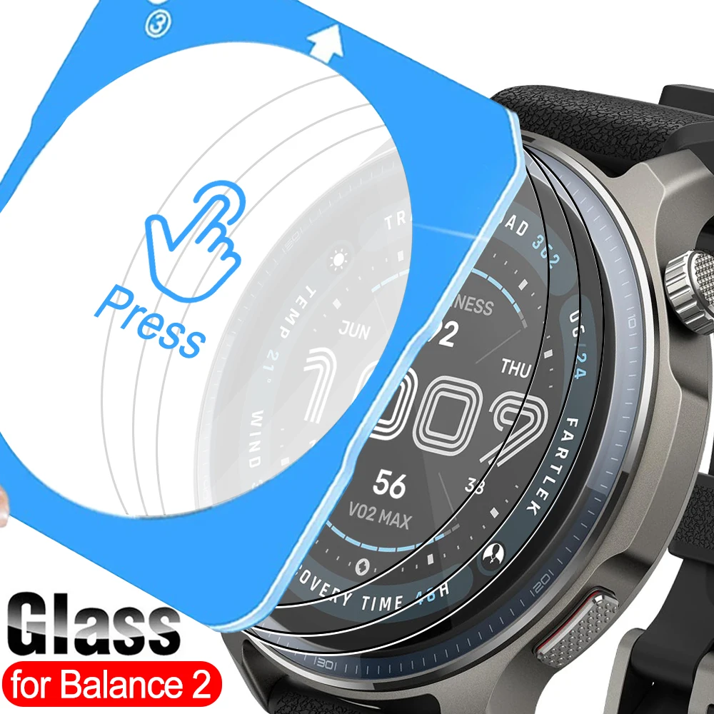 Amazfit Balance 2 用の簡単に取り付けられるスクリーンプロテクター Amazfit Balance 2 用 9H 硬度強化ガラス時計保護フィルム